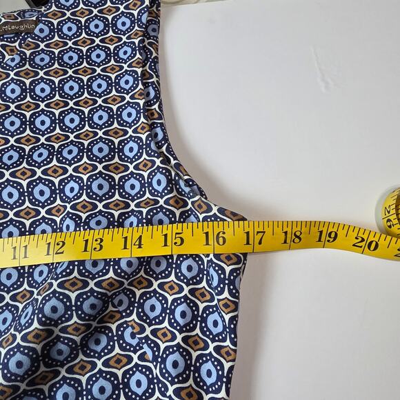 J.McLaughlin Dress Women XS Blue Geometric Sleeveless Rayon Blend Shift Sheath - Picture 9 of 11
